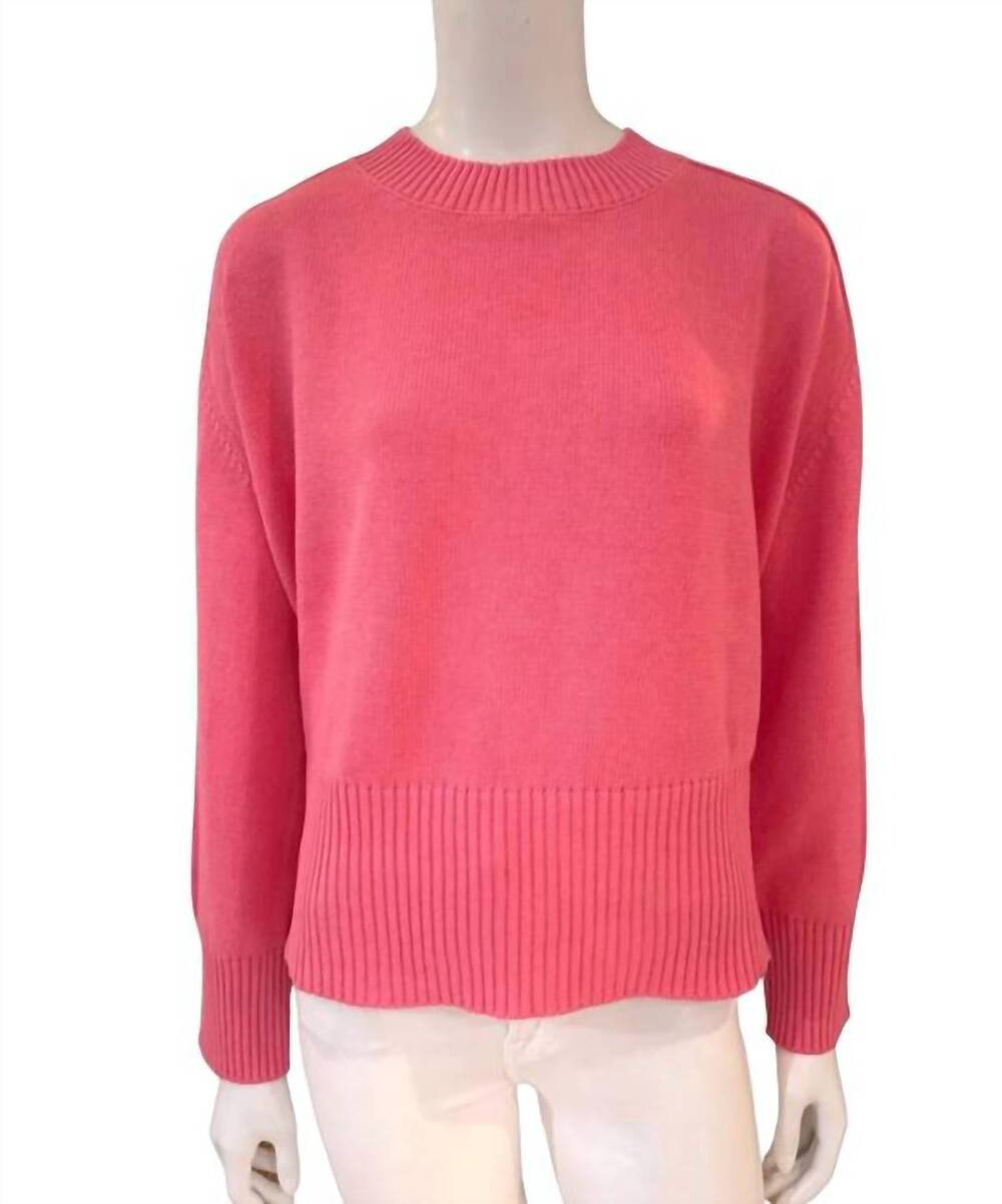 NEW CORTLAND PARK women's perfect day crew cashmere sweater in coral